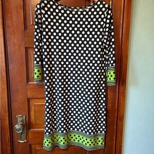 Polka Dot Dress with Green Accents